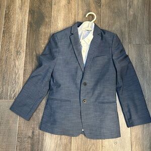 Boys suit jacket and matching pants.  Calvin Klein. White shirt is Old Navy 12